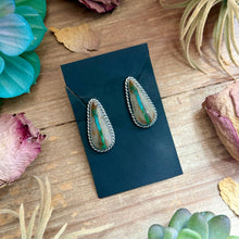 Load image into Gallery viewer, 15 - Sterling Silver Ribbon Royston Turquoise Stud Earrings by Jason Ogg