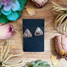Load image into Gallery viewer, 52 - Sterling Silver Wild Horse Jasper Stud Earrings by Jason Ogg