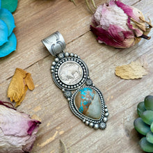 Load image into Gallery viewer, 71 - Sterling Silver Easter Blue Turquoise &amp; Buffalo Nickel Pendant by Shay Pfeiffer