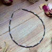 Load image into Gallery viewer, Wampum Shell &amp; Sterling Silver Necklace 4mm 16"