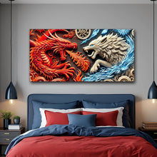 Load image into Gallery viewer, 3D Dragon and Wolf Wall Art V