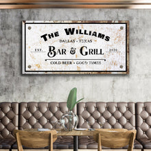 Load image into Gallery viewer, Bar and Grill Sign VIII