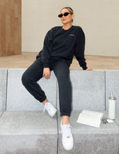 Load image into Gallery viewer, Basics Black Unisex Crewneck
