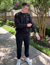Load image into Gallery viewer, Basics Black Unisex Crewneck