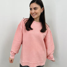 Load image into Gallery viewer, Blossom Pink Oversized Corded Crew