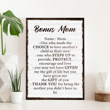 Load image into Gallery viewer, Bonus Mom Customized Sign II
