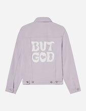 Load image into Gallery viewer, But God Cropped Denim Jacket
