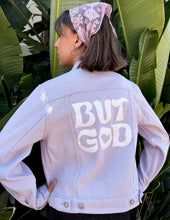 Load image into Gallery viewer, But God Cropped Denim Jacket