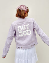 Load image into Gallery viewer, But God Cropped Denim Jacket
