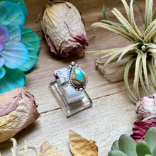 Load image into Gallery viewer, 135 - Sterling Silver Easter Blue Turquoise Medicine Man Eye Stamped Stacking Ring by Jason Ogg
