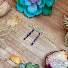 Load image into Gallery viewer, Blue Lapis Cube Dangle Earrings
