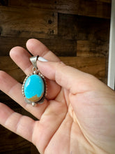 Load image into Gallery viewer, Oval Pendant - Kingman Turquoise &amp; Sterling Silver