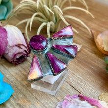 Load image into Gallery viewer, MJ Purple Spiny Oyster Ring – Sterling Silver Adjustable Band