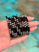 Load image into Gallery viewer, Black Onyx &amp; Sterling Silver Bracelet – 6 1/4"  – 5mm