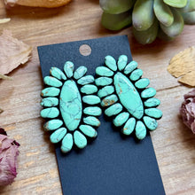 Load image into Gallery viewer, Mint Concho Large Clay Stud Earrings