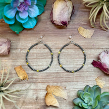 Load image into Gallery viewer, Palomino Turquoise Nugget Sterling Silver Hoop Earrings