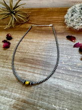 Load image into Gallery viewer, 14 inch 3 mm sterling silver pearls  choker - with bumblebees beads