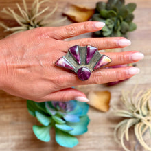 Load image into Gallery viewer, MJ Purple Spiny Oyster Ring – Sterling Silver Adjustable Band