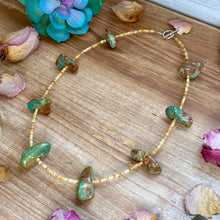Load image into Gallery viewer, 22” Chunky Turquoise &amp; Shell Heishi Necklace
