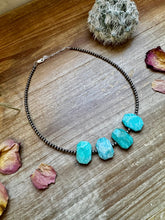 Load image into Gallery viewer, Amazonite Peruvian choker and Sterling Silver Pearls