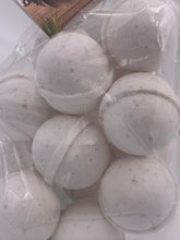 Load image into Gallery viewer, 14 bath bombs in Little Black Dress fragrance, gift bag bath fizzies, great for dry skin, shea, cocoa, 7 ultra rich oils
