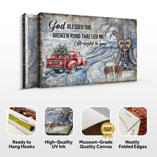 Load image into Gallery viewer, Personalized God Blessed The Broken Road Christmas Sign
