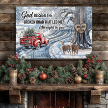 Load image into Gallery viewer, Personalized God Blessed The Broken Road Christmas Sign II