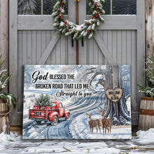Load image into Gallery viewer, Personalized God Blessed The Broken Road Christmas Sign II