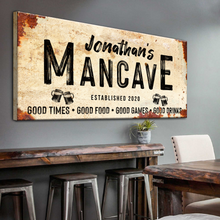 Load image into Gallery viewer, Good Times Personalized Man Cave Sign: Custom Bar Signs for Home Bar – Perfect Man Cave Wall Decor