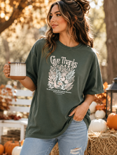 Load image into Gallery viewer, Give Thanks Christian Fall T-Shirt | Faith-Based Autumn Graphic Tee