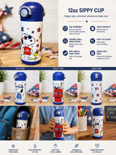 Load image into Gallery viewer, Patriotic Snoopy Kids 12oz Sippy Cup