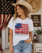 Load image into Gallery viewer, 250 Years of Freedom Patriotic Floral Western T-Shirt