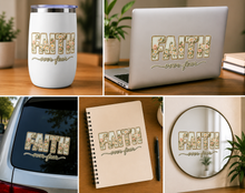 Load image into Gallery viewer, Flowered Faith Over Fear UV DTF Decal