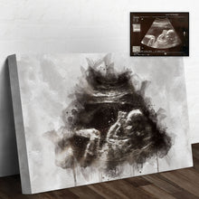 Load image into Gallery viewer, Custom Baby Ultrasound Watercolor Portrait
