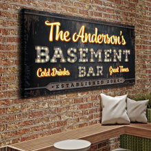 Load image into Gallery viewer, Custom Vintage Rust Basement Bar Sign III