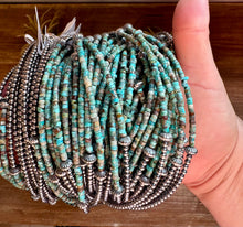 Load image into Gallery viewer, Blue-Green Turquoise Heishi Choker – 14"