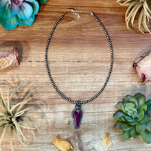Load image into Gallery viewer, FREE Sterling Silver Pearl Necklace + MJ Purple Spiny Oyster Pendant
