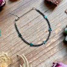 Load image into Gallery viewer, African Turquoise Onyx Star Bracelet with Sterling Silver Pearls