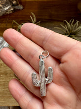 Load image into Gallery viewer, Cactus Pendant with White Opal – Sterling Silver – Fits 4mm Pearls