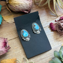 Load image into Gallery viewer, 47 - Sterling Silver Golden Hill Turquoise Stud Earrings by Jason Ogg