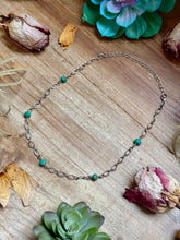 Load image into Gallery viewer, Turquoise Chain Necklace – 14" – Silver Plated