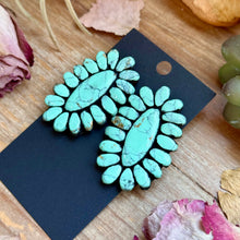 Load image into Gallery viewer, Mint Concho Large Clay Stud Earrings