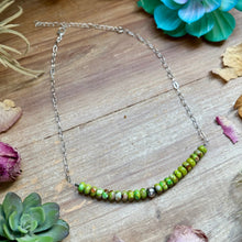 Load image into Gallery viewer, 16” Green Variscite Paperclip Necklace – Sterling Silver Accent