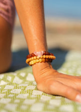 Load image into Gallery viewer, Raw Cognac Baltic Amber + Raw Rose Quartz || Adult Bracelet