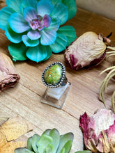 Load image into Gallery viewer, MJ Green Turquoise Sterling Silver Ring – Adjustable Free Form