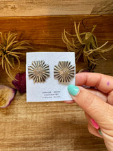 Load image into Gallery viewer, Square Cross Stud Earrings with Longhorn Skull – Sterling Silver