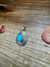 Load image into Gallery viewer, Teardrop Pendant - sterling silver with Kingman turquoise