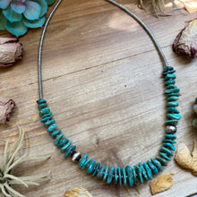 Load image into Gallery viewer, 26 inch Graduated Blue Turquoise Statement Necklace