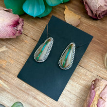 Load image into Gallery viewer, 15 - Sterling Silver Ribbon Royston Turquoise Stud Earrings by Jason Ogg