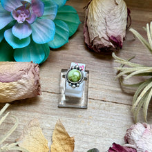 Load image into Gallery viewer, 128 - Sterling Silver Sonoran Gold Turquoise Medicine Man Eye Stamped Stacking Ring by Jason Ogg